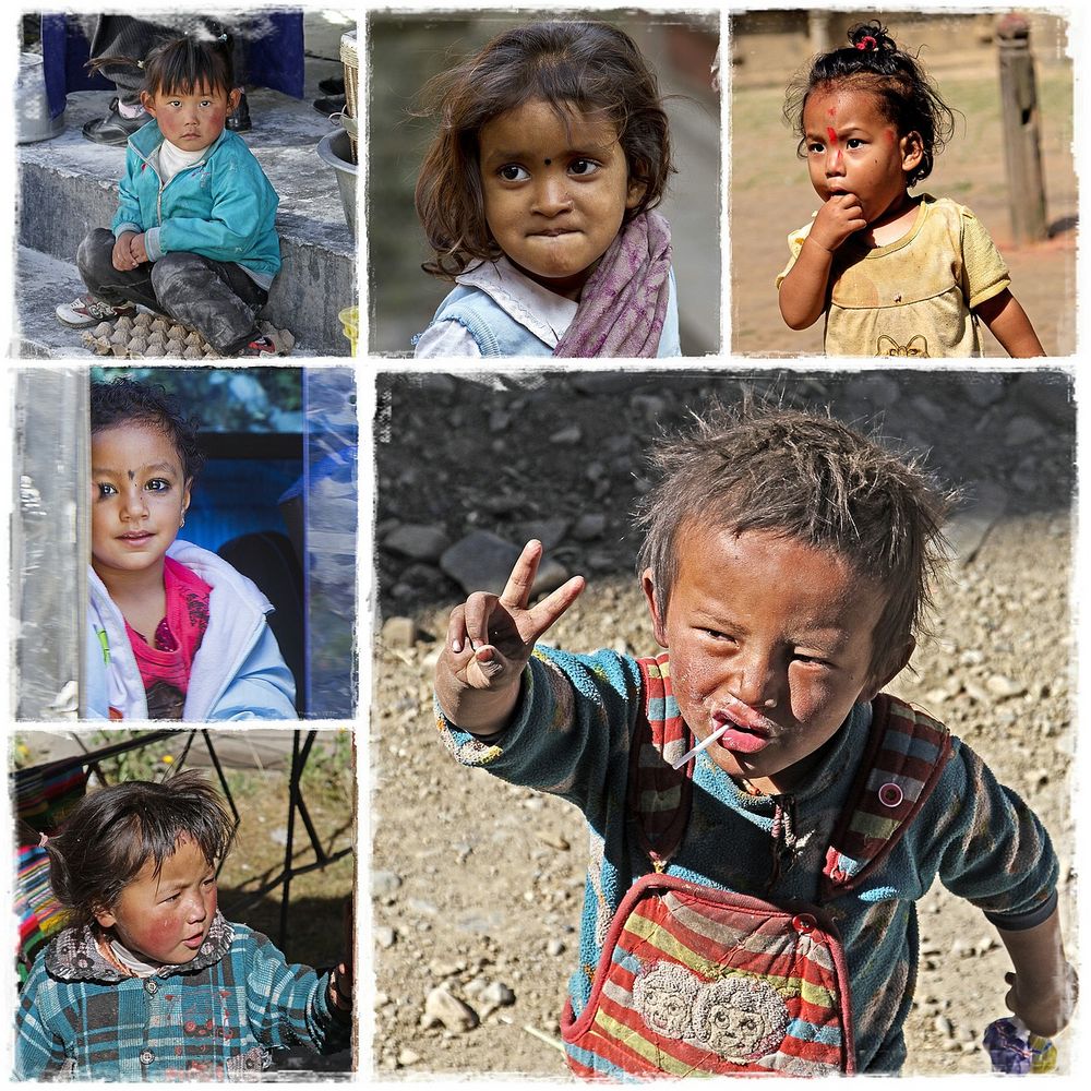 Kinder in Nepal und Tibet