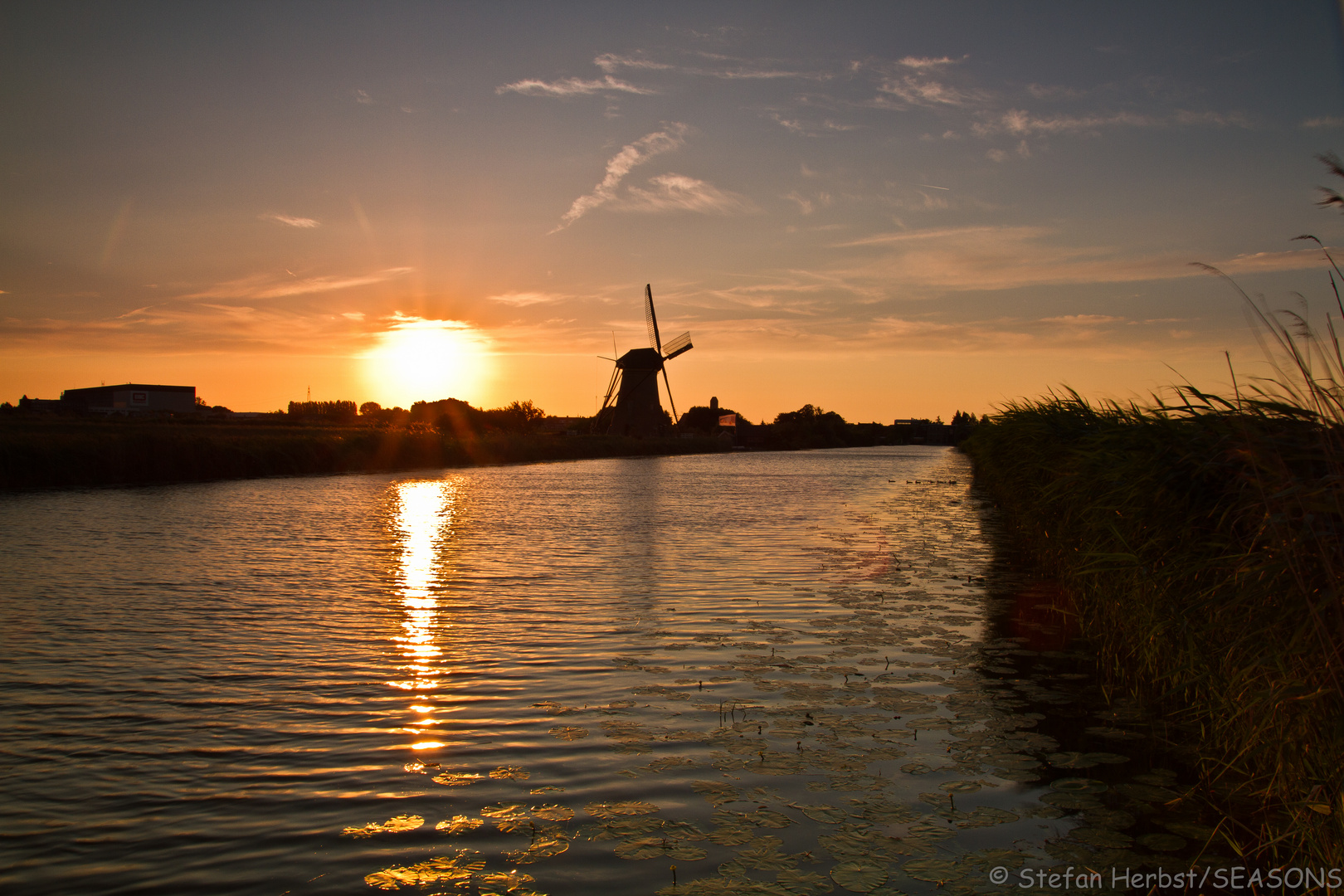 Kinderdijk am Abend