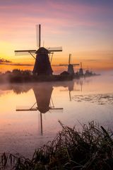 Kinderdijk - Herbstmorgen an den Windmühlen