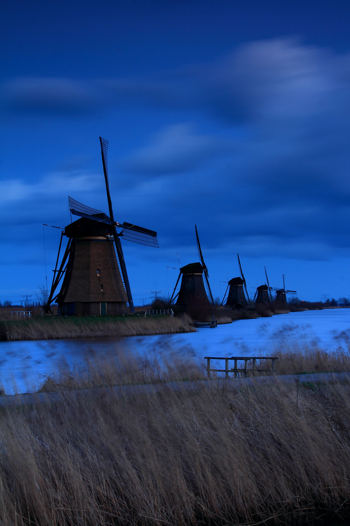 Kinderdijk in blau