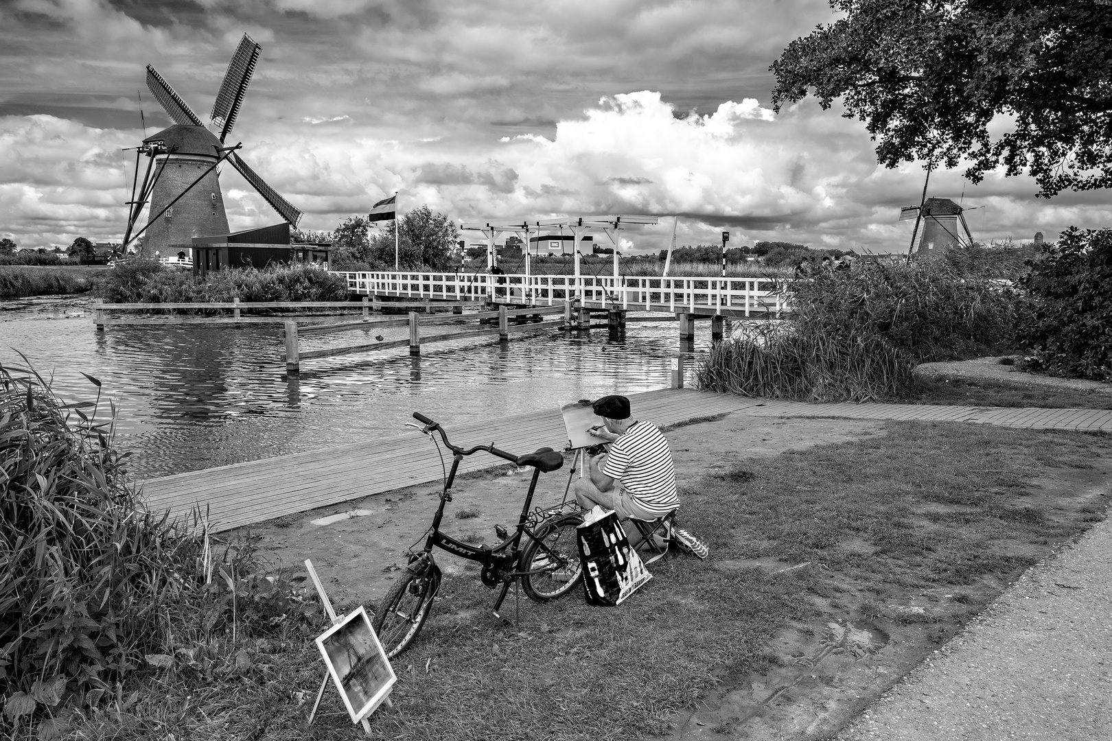  Kinderdijk - Windmühlen Maler 