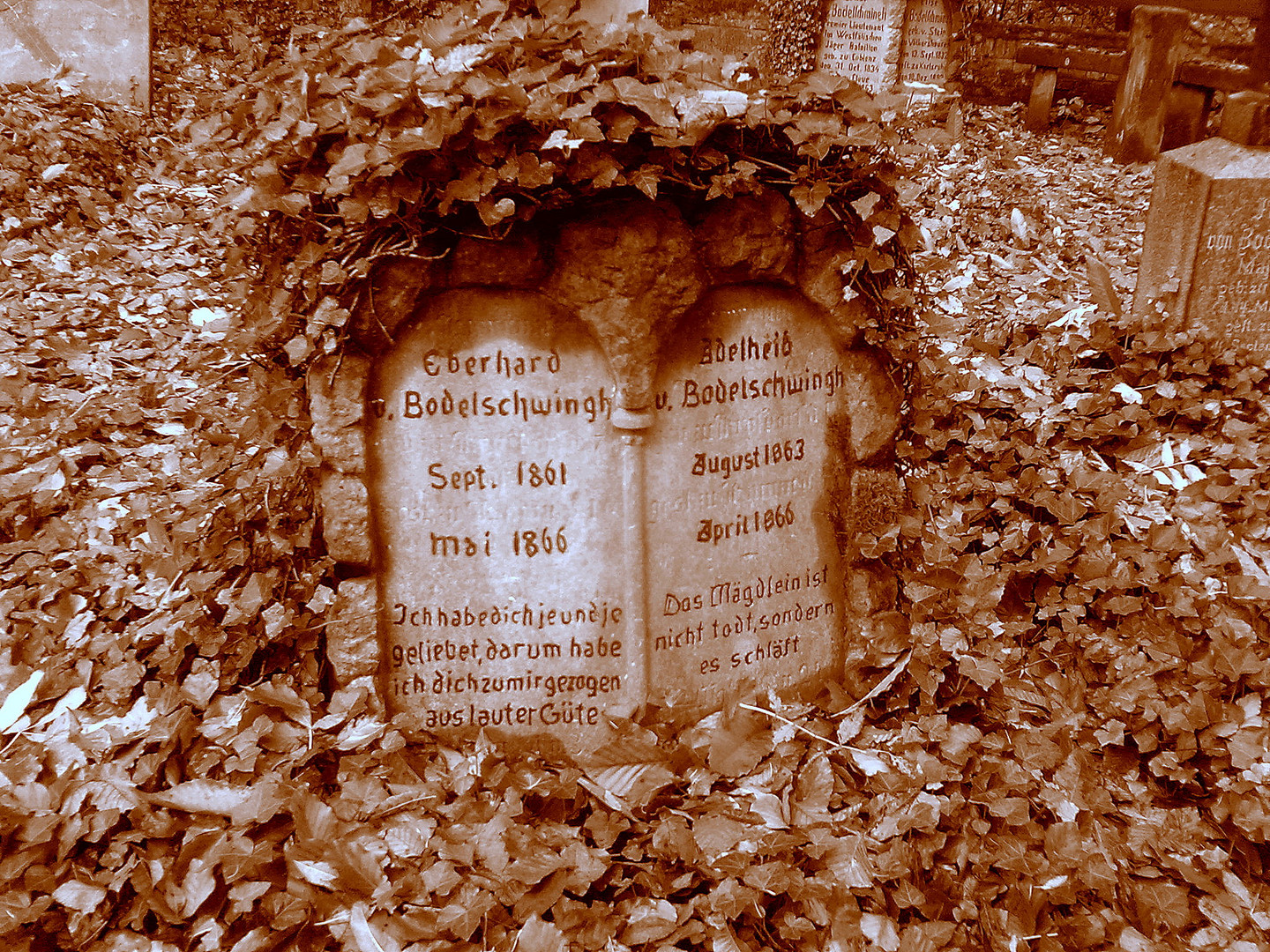 Kindergrab auf dem Bodelschwingher Familienfriedhof