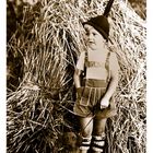 Kindermode 1940 mit Dackel