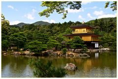 Kinkaku - Goldener Pavillon mit Reiher