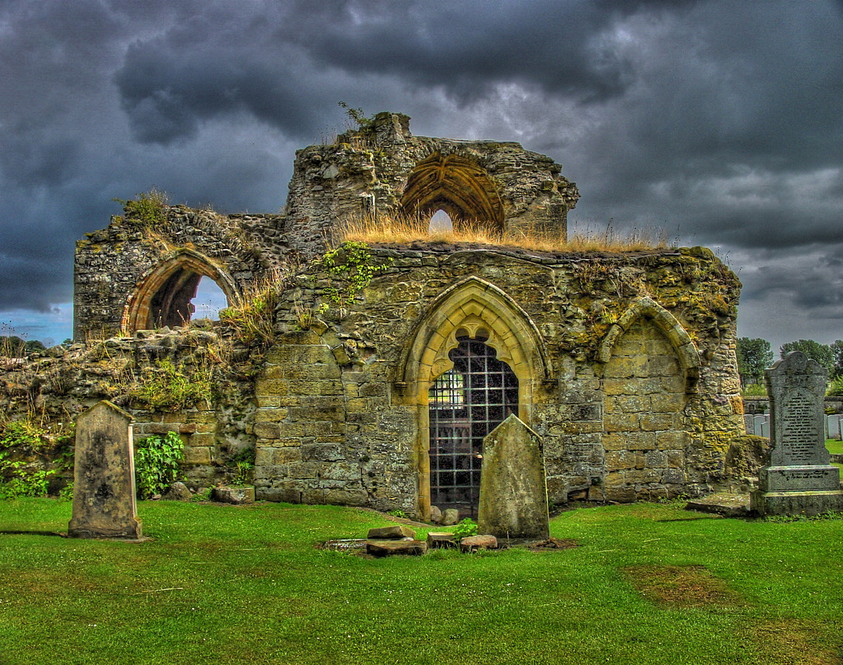 Kinloss Abbey in dark mood