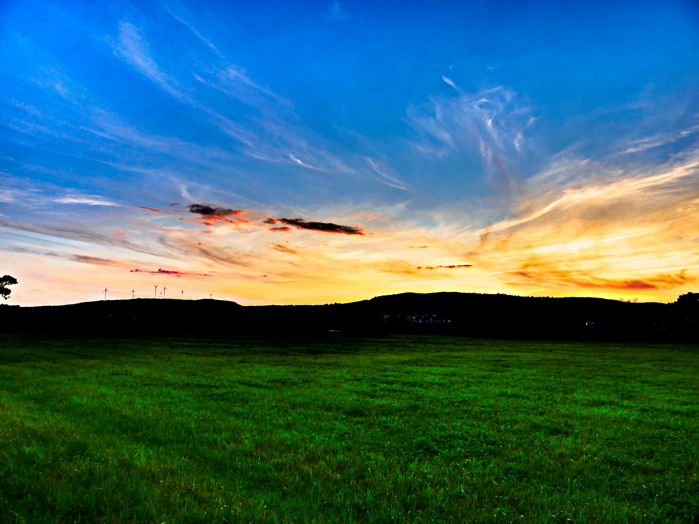 Kinzigtal bei Aufenau Sonnenuntergang