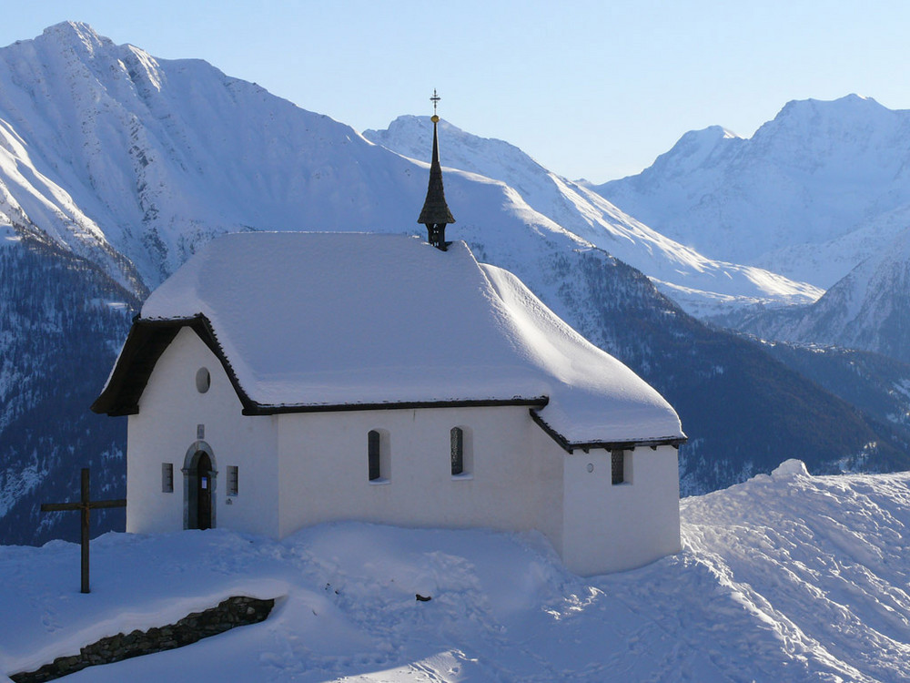 Kirche auf der Bettmeralp, Aletsch, Schweiz