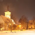 Kirche Baar bei Nacht im Schnee