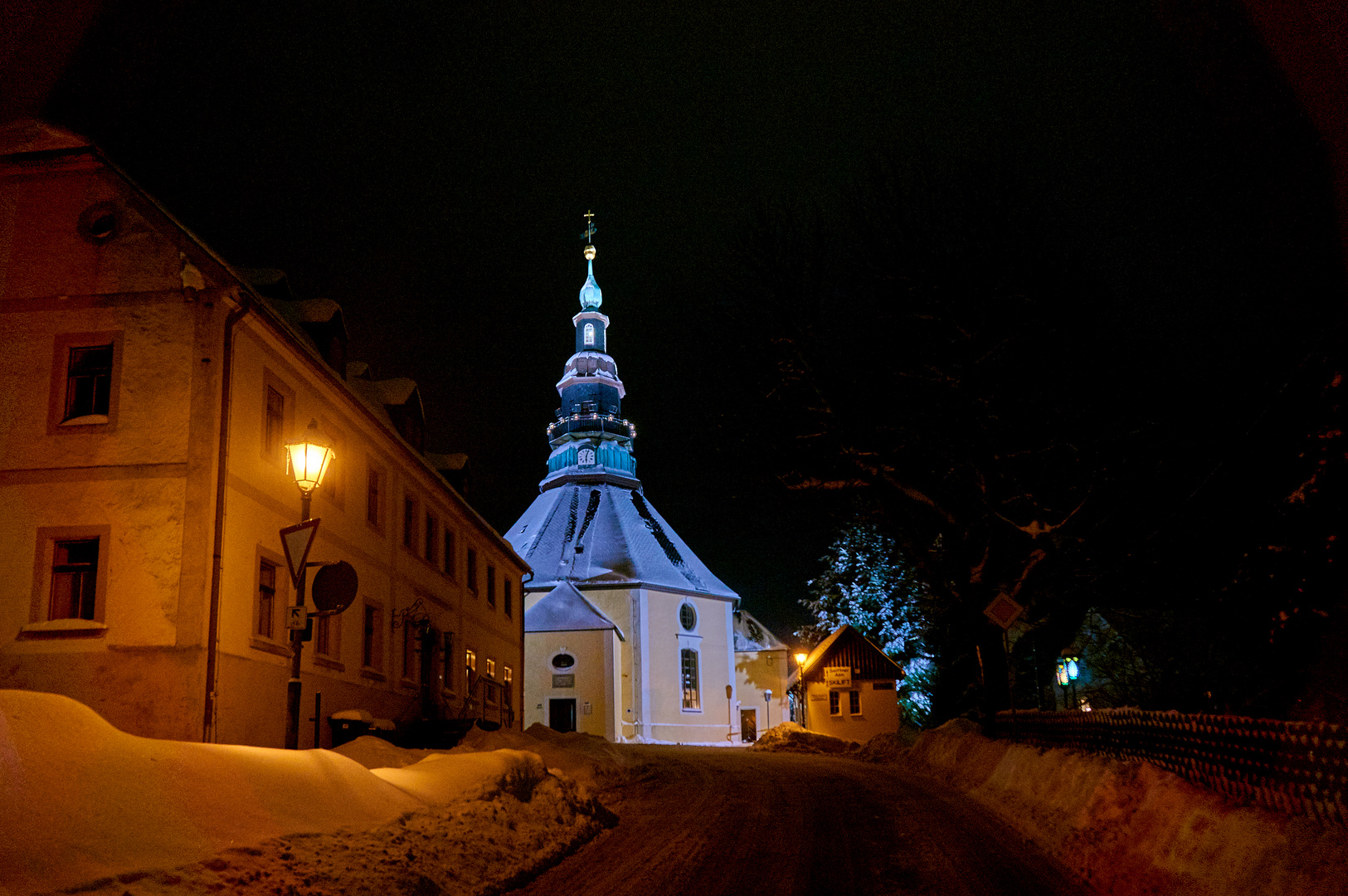 Kirche bei Nacht, Seiffen