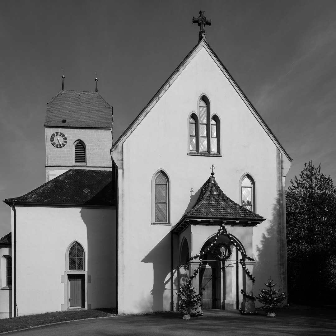 Kirche in Bodman in s/w