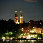 Kirche in Stockholm über dem Hafenbereich der Alt Stadt