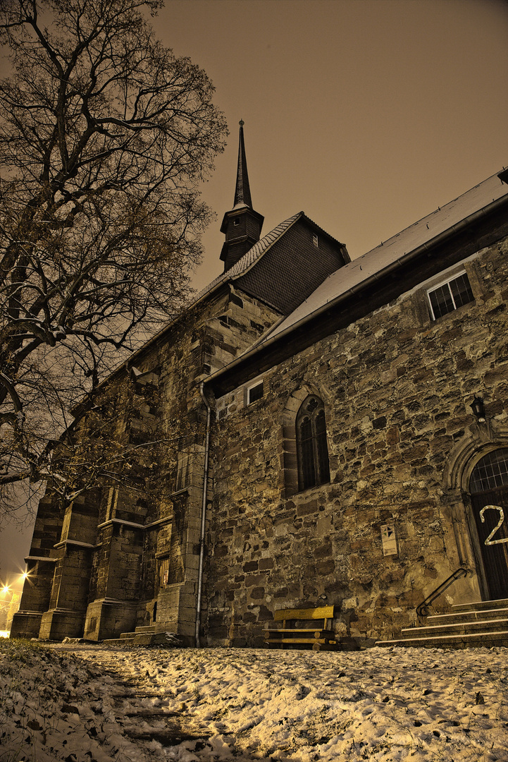 Kirche Lobeda im Winter