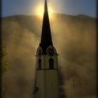 Kirche Luchsingen mit Nebel 2012