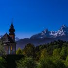 Kirche Maria Gern und der Watzmann unter dem Sternenhimmel