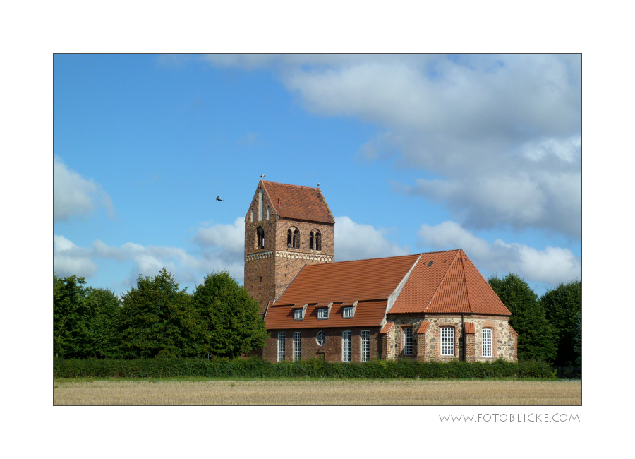 Kirche mit Störchen