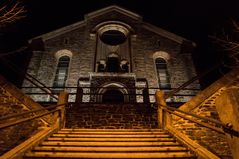 Kirche Schöneck bei Nacht