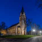 Kirche St. Alexander in Hakeborn zur blauen Stunde