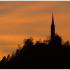 Kirche Tamins im Abendrot 2