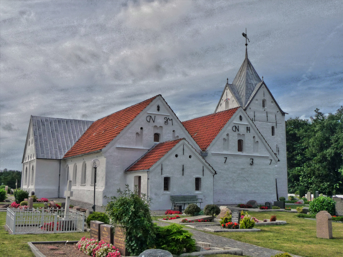 Kirche und Friedhof auf Römö