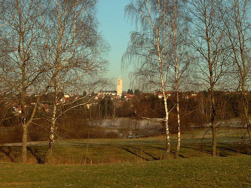 Kirche zwischen Bäumen