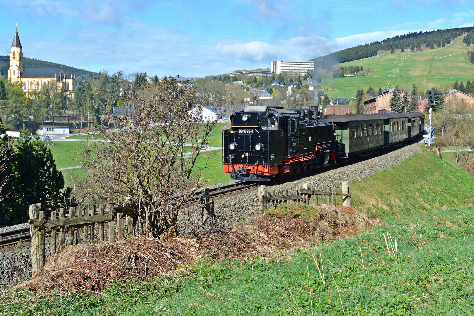 Kirchenblick von Oberwiesenthal