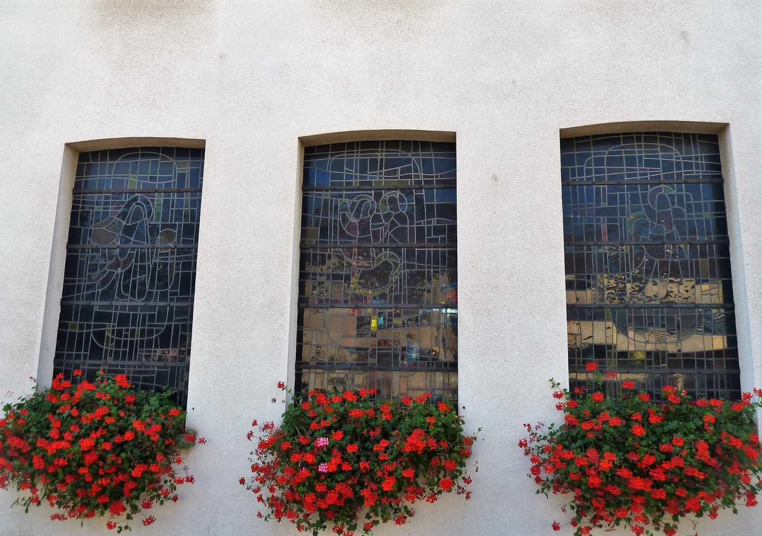 Kirchenfenster mit Blümchen...