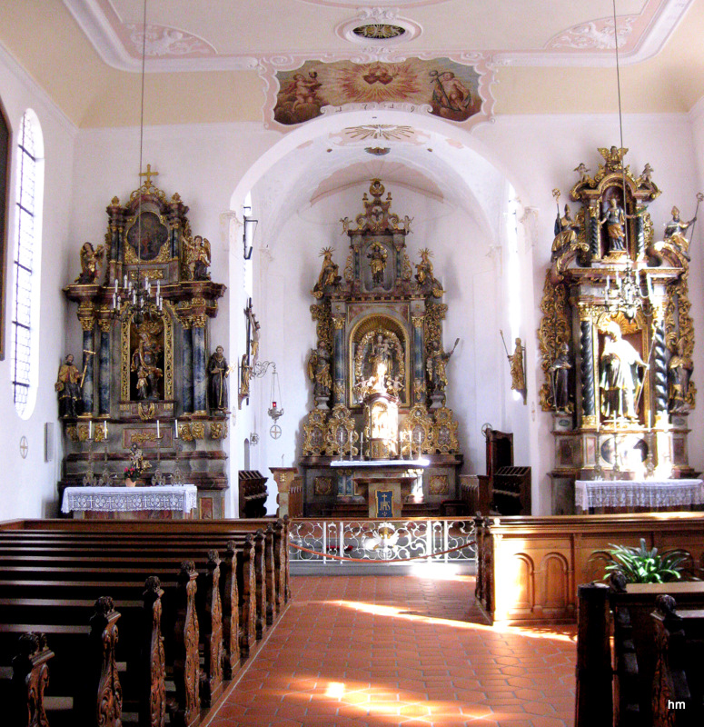 Kirchenschiff der Spitalkirche Wangen im Allgäu