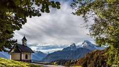 Kirchleitn Kapelle und Watzmann