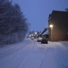 Kirchstrasse in Ossenberg morgens im Schnee 2009