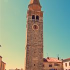 Kirchturm auf dem Marktplatz von Rovinj