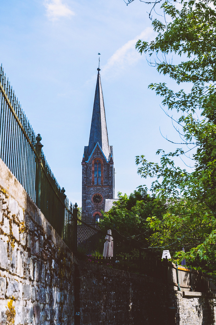 Kirchturm der ev. Stadtkirche Bad Berleburg NRW