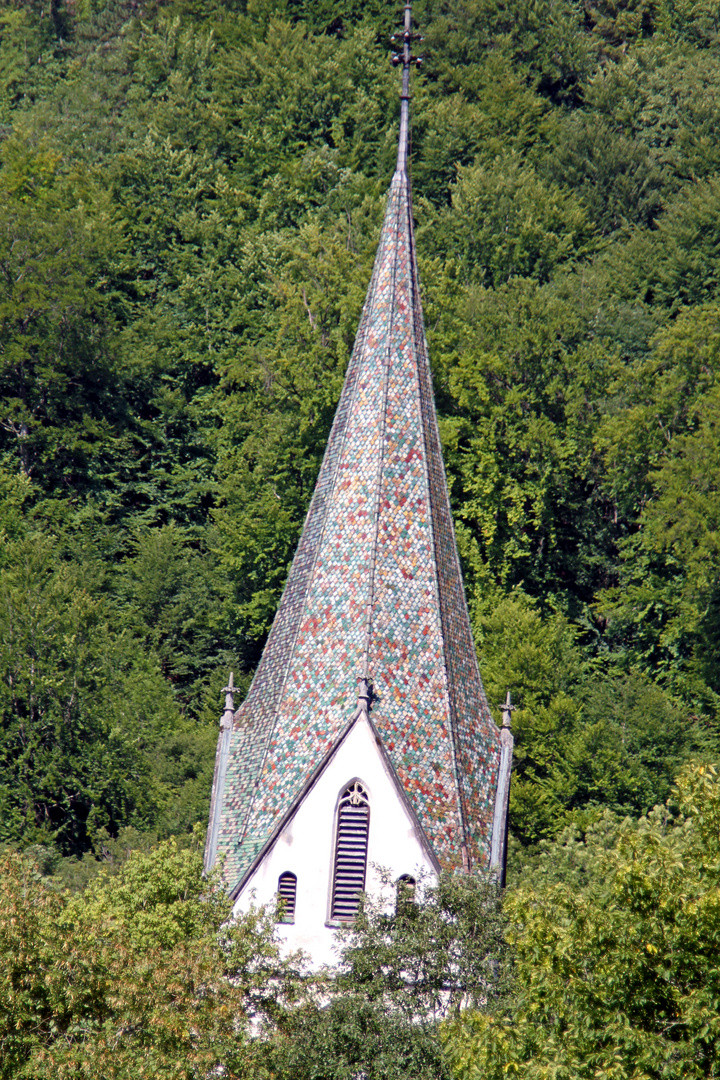 Kirchturmspitze von oben Kloster Blaubeuren
