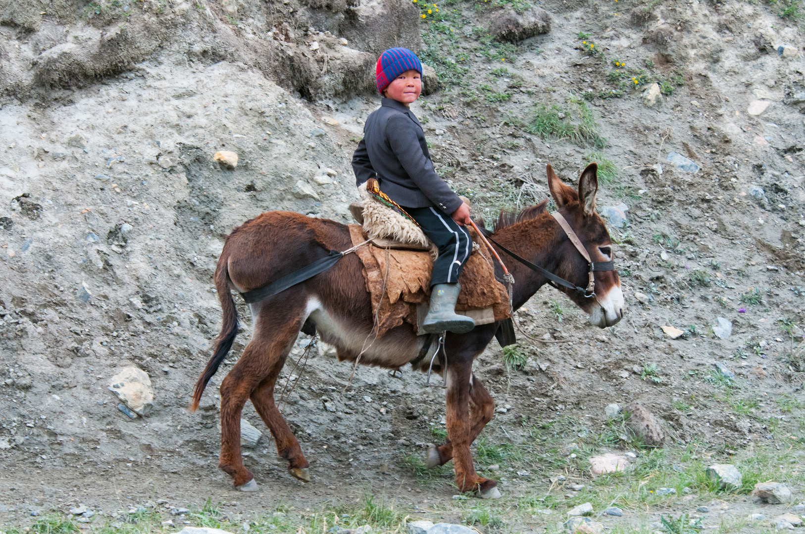 Kirgisischer Jung Bauer und Halbnomade