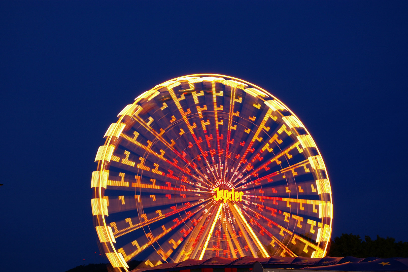 Kirmes Riesenrad bei Nacht