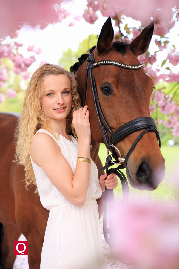 Kirschblüten Portrait mit Pferd