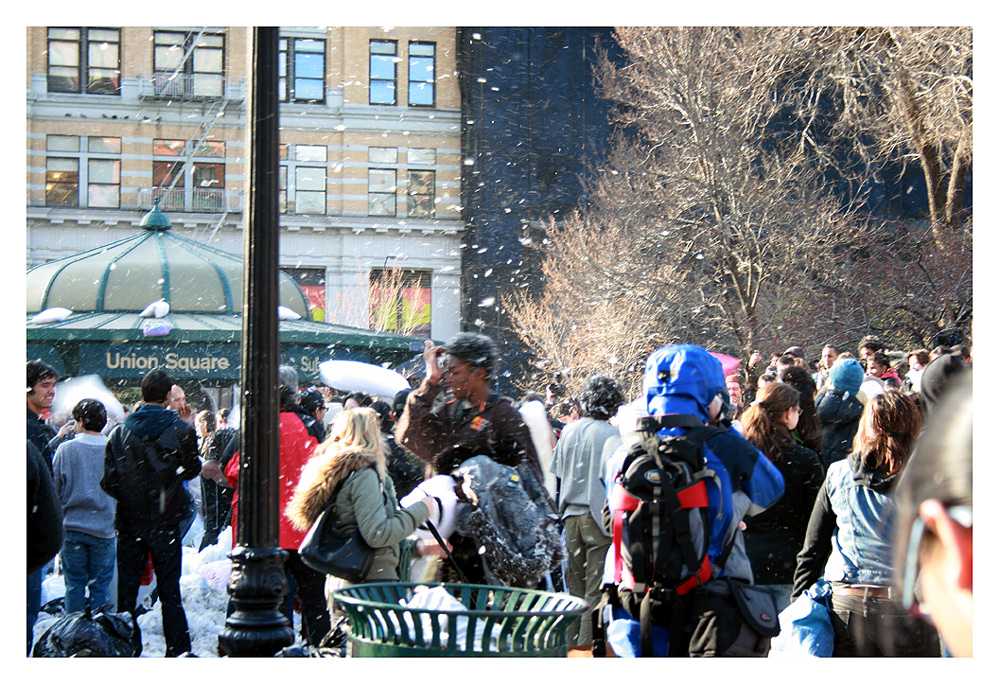 Kissenschlacht am Union Square