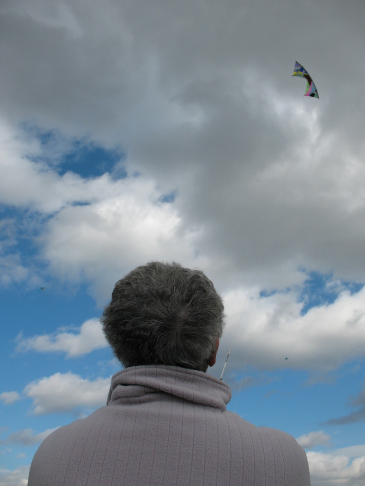 kite flying in a strong wind