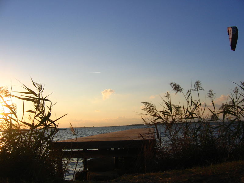 kite surf al tramonto