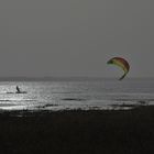 Kite surf au soleil d'hiver