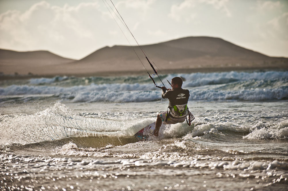 Kite-surfen am Abend