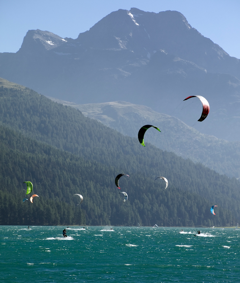 Kite-Surfer am Silvaplanersee