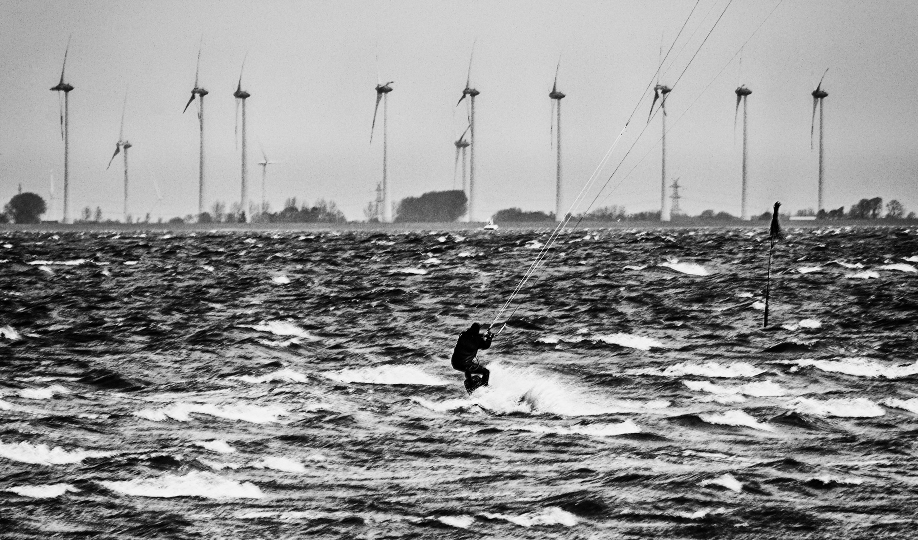 ... kite-surfer auf der elbe