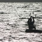 Kite-Surfer bei der Île Vierge (Bretagne)