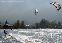 Kite Surfer in der Bucht von Rindbach - Ebensee am Traunsee