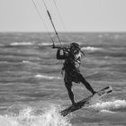 Kite Surfer mid-flight