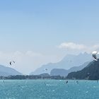 Kite Surfing auf dem Lake  Silvaplana .