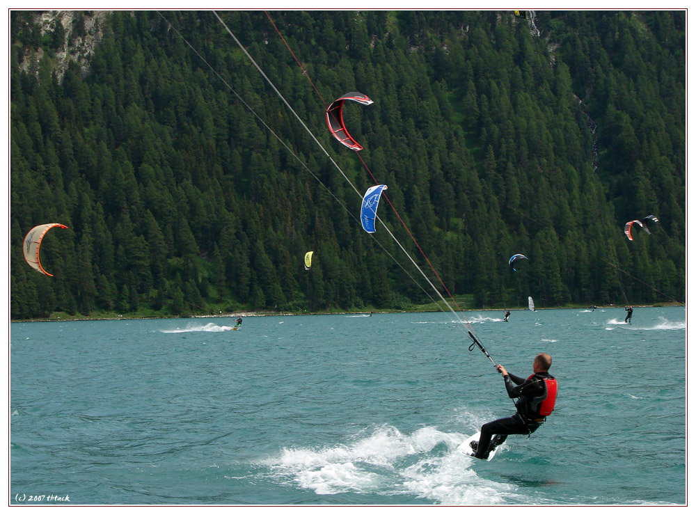 Kite-Surfing auf dem Silvaplanasee, 2