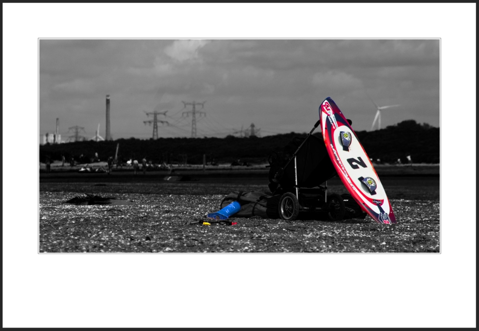 Kiteboarding monochrom coloriert