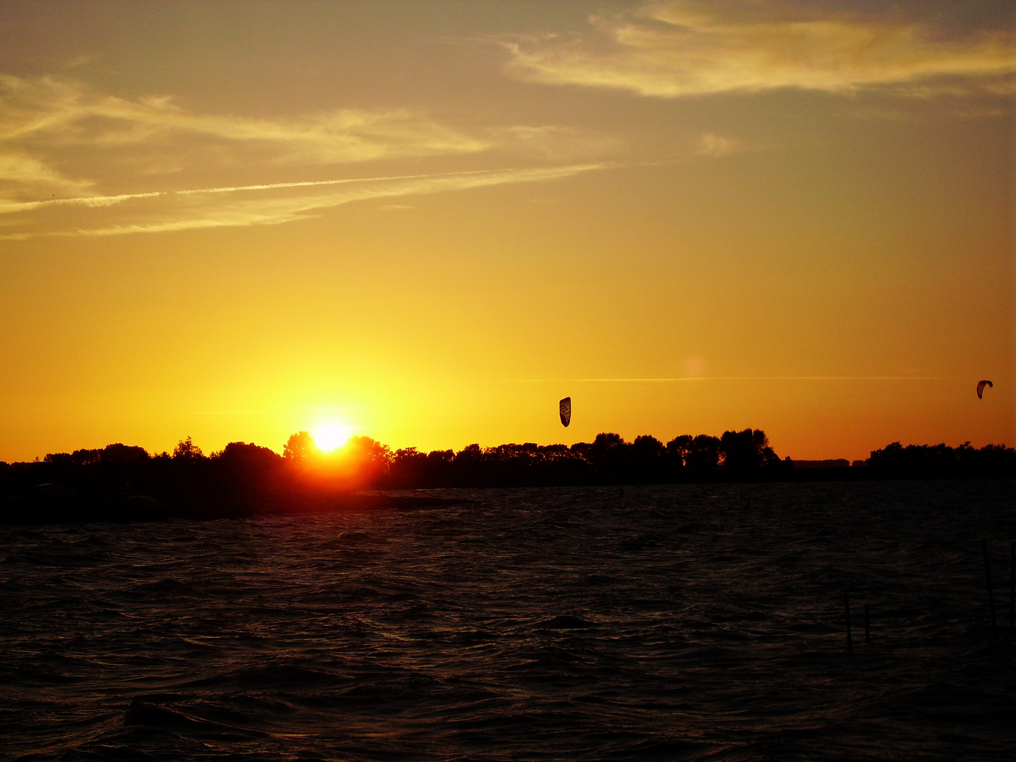 Kiter im Abendrot