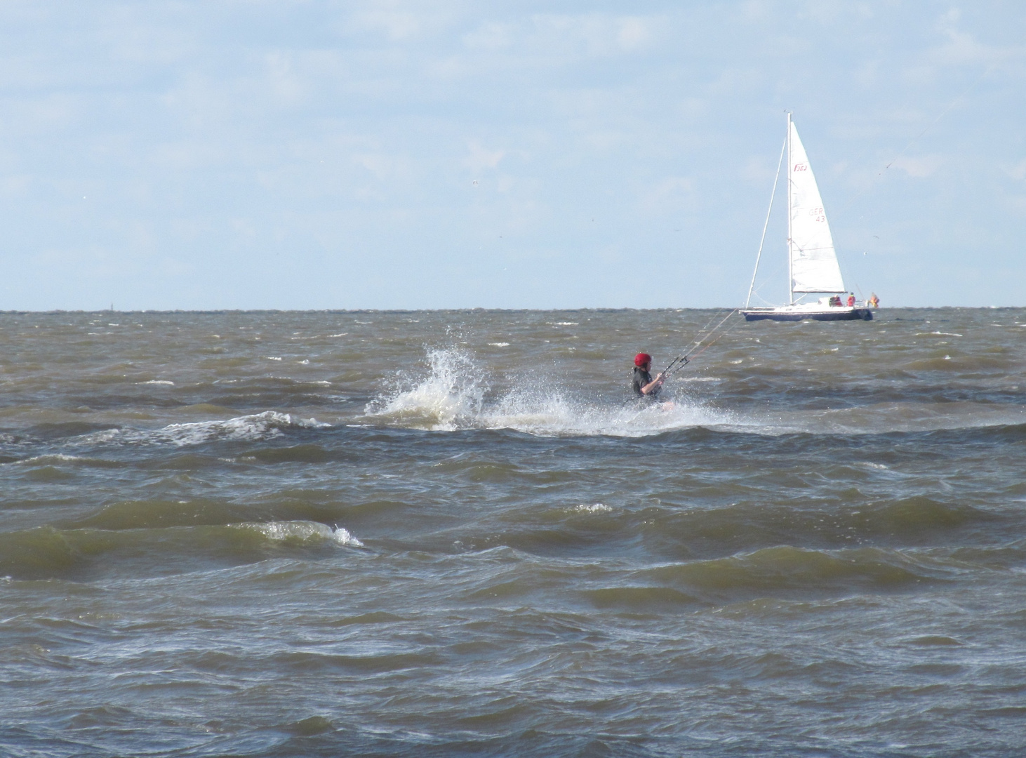 Kitesurfen auf der Nordsee bei Otterndorf